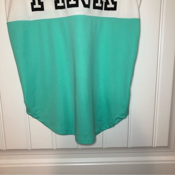 PINK Victoria’s Secret Green & White Tank Top Size Medium - Picture 3 of 9